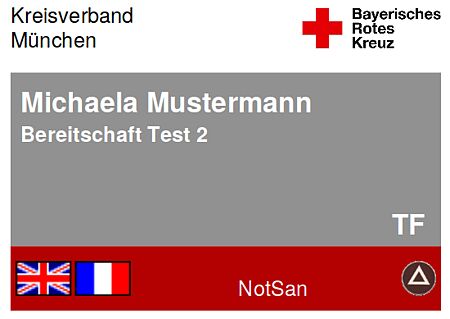 Bild eines Namensschilds für eine Notfallsanitäterinnen