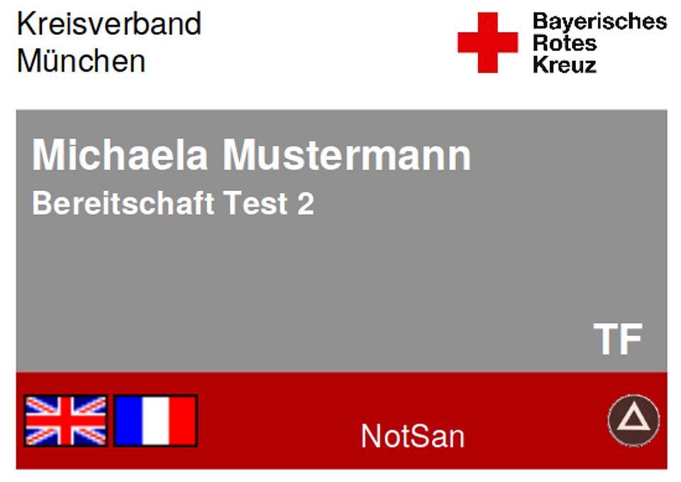 Bild eines Namensschilds für eine Notfallsanitäterinnen